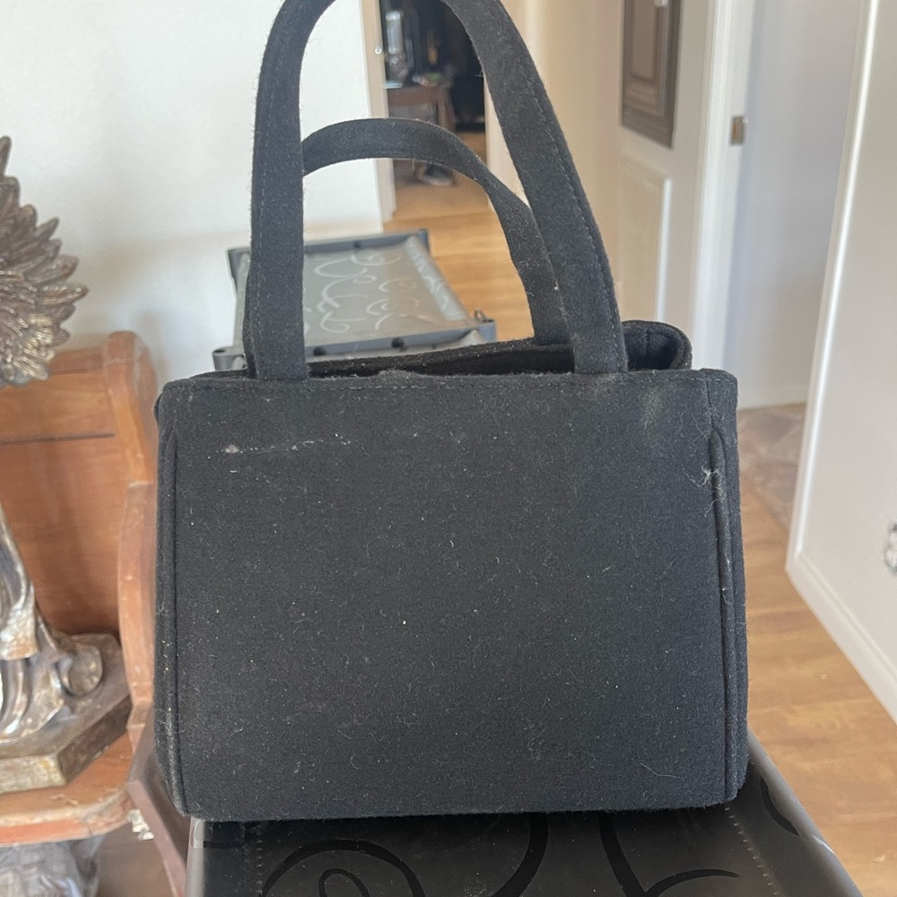 Black my flat in London purse with rhinestones